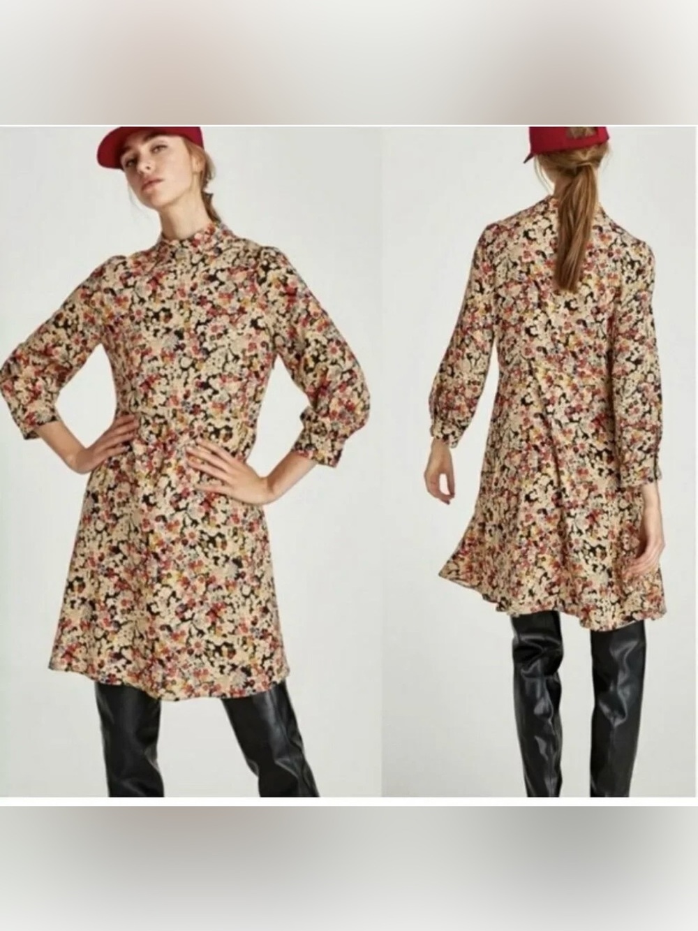 Zara Floral Mini Dress in Multi-Color
